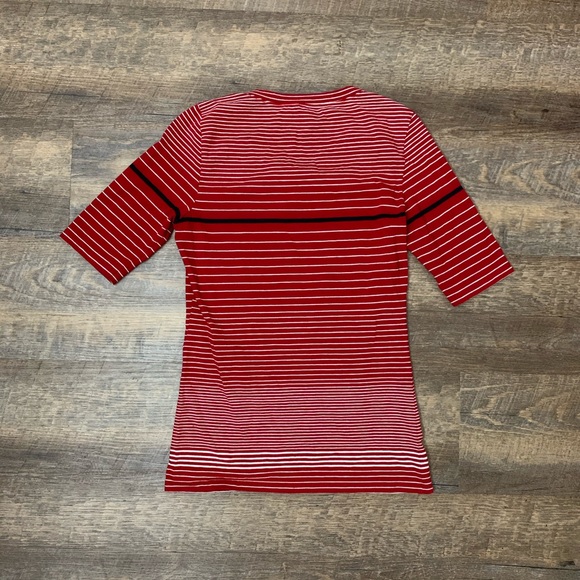 Nautica | Red Striped Half Sleeve Top - Picture 2 of 7